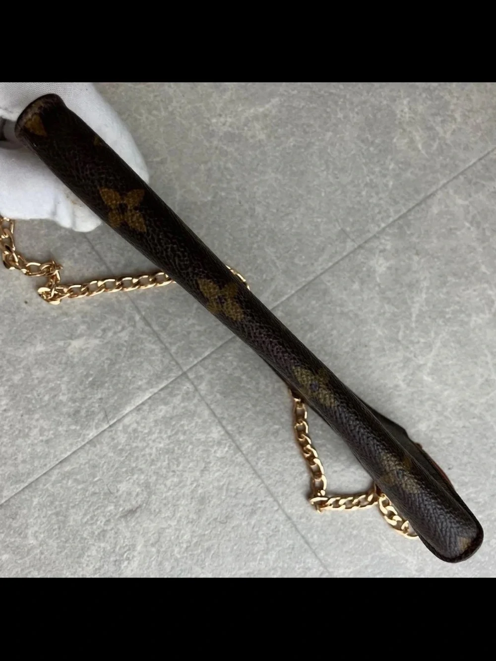 Louis Vuitton Brown Monogram Crossbody with Gold Chain
